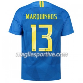 Completo Calcio Brasile Marquinhos 13 Divisa Trasferta Mondiali 2018